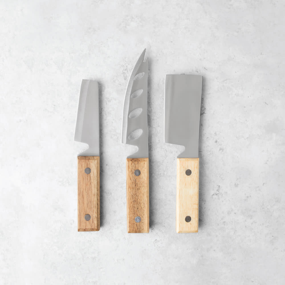 
                      
                        Rustic Stainless Steel Cheese Tools, Set of 3
                      
                    