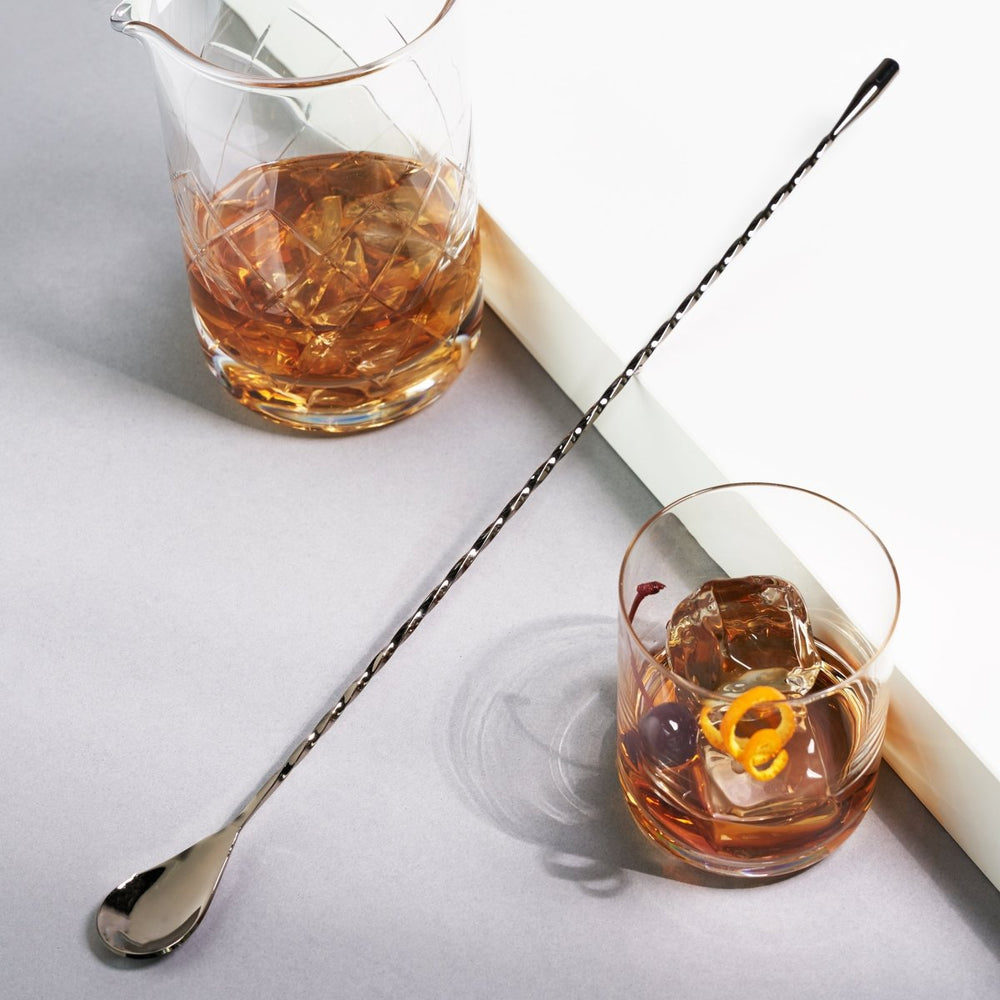 Viski Warren 40 cm Weighted Bar Spoon, Gunmetal - lily & onyx