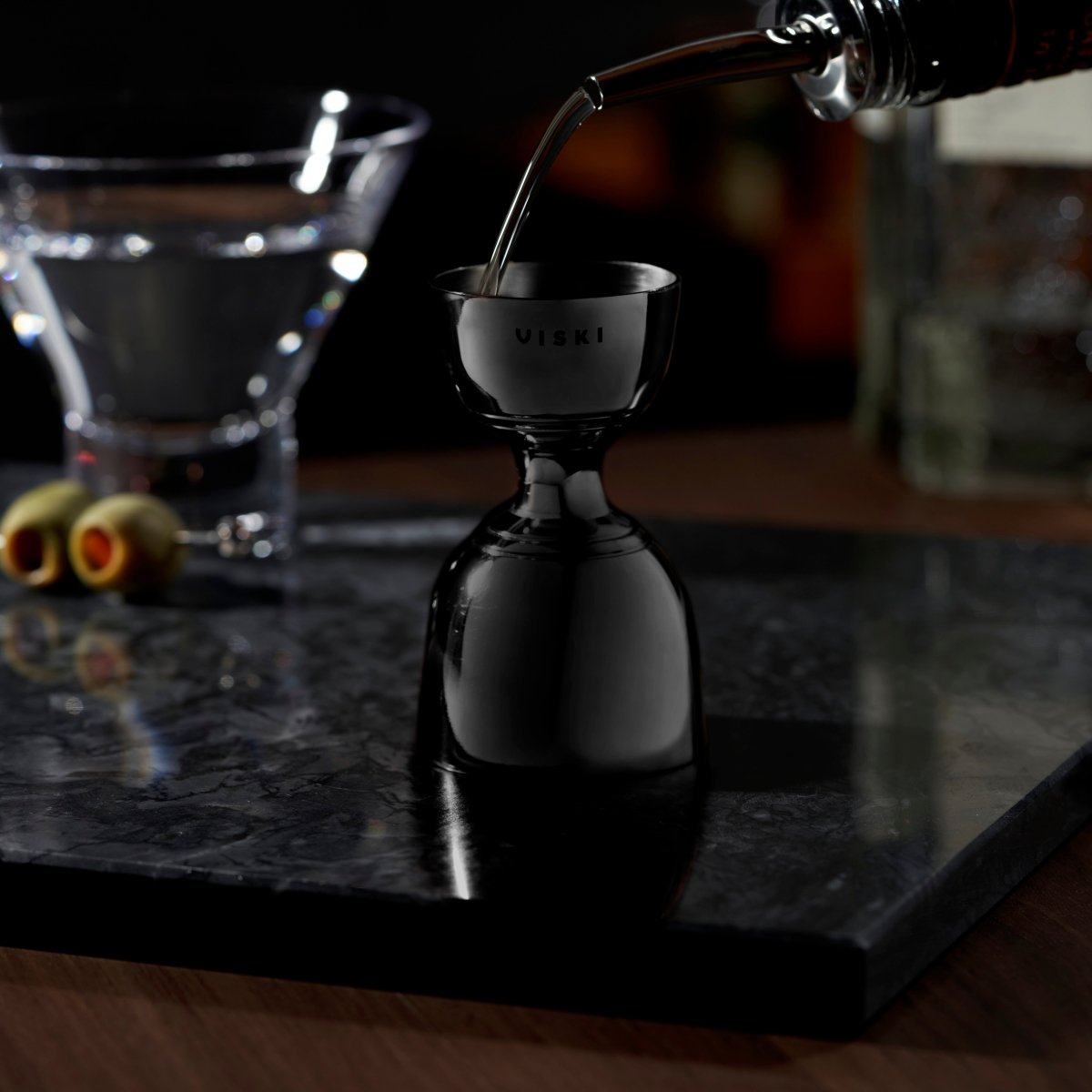 Viski Warren Canterbury Jigger, Gunmetal - lily & onyx