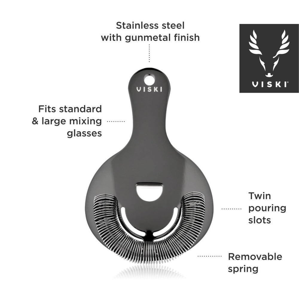 
                      
                        Viski Warren Hawthorne Strainer, Gunmetal - lily & onyx
                      
                    