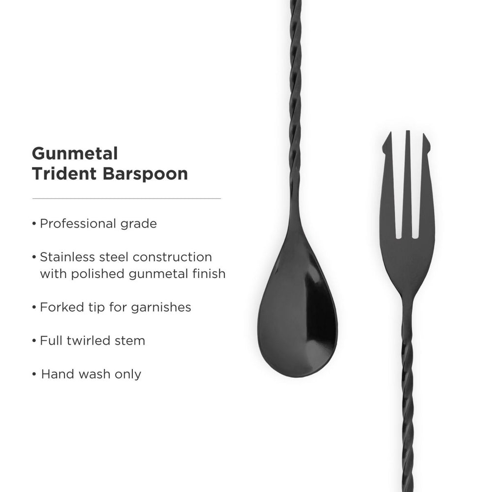 
                      
                        Viski Warren Trident Bar Spoon, Gunmetal - lily & onyx
                      
                    
