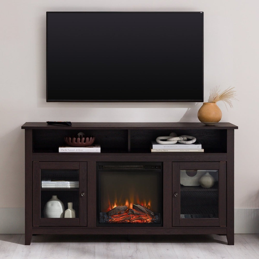 
                      
                        Walker Edison Wasatch 58" Transitional Fireplace Glass Wood TV Stand - lily & onyx
                      
                    