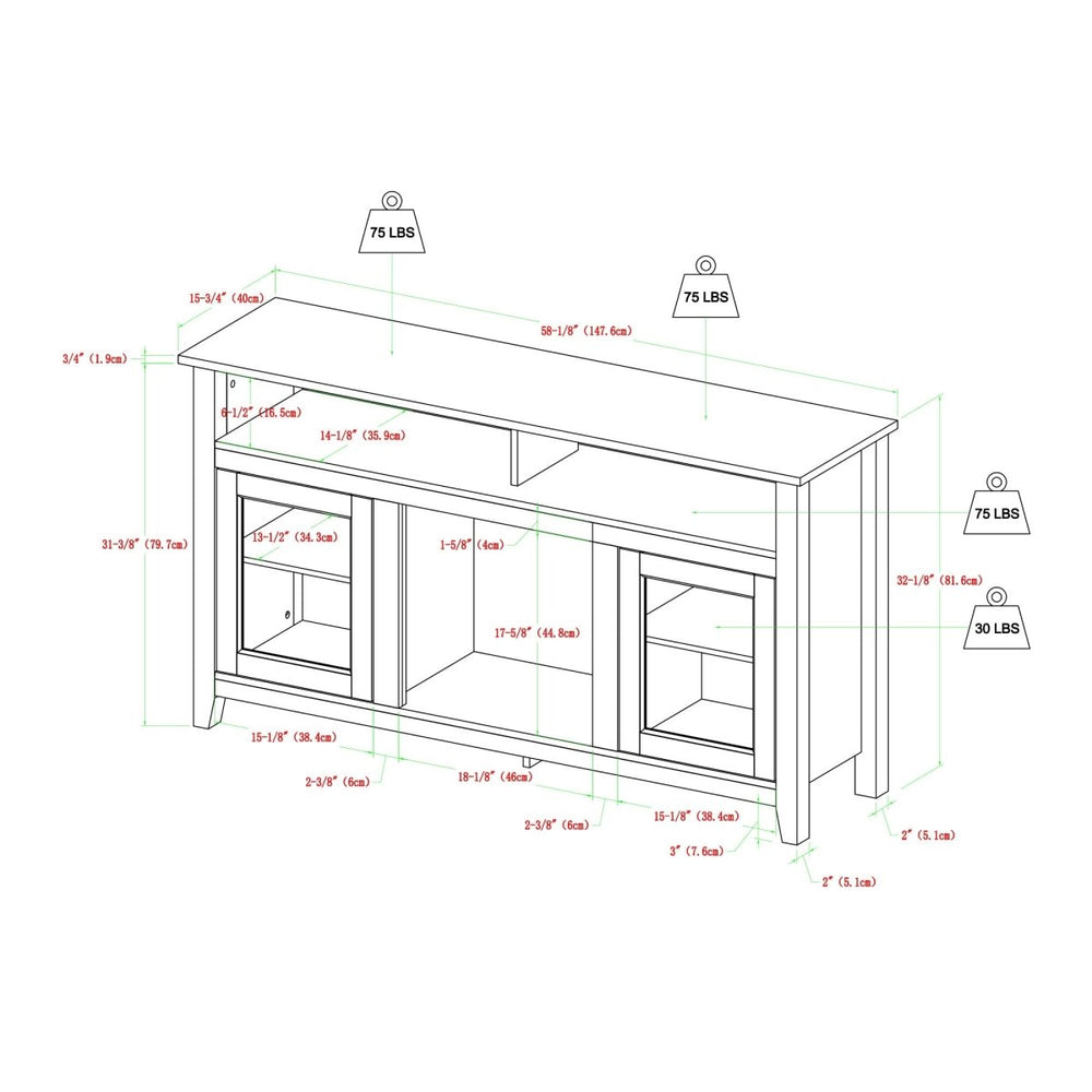 
                      
                        Walker Edison Wasatch 58" Transitional Fireplace Glass Wood TV Stand - lily & onyx
                      
                    