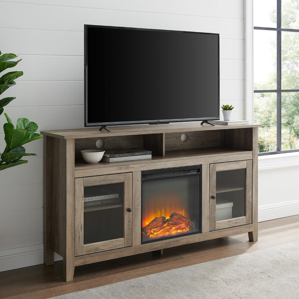 
                      
                        Walker Edison Wasatch 58" Transitional Fireplace Glass Wood TV Stand - lily & onyx
                      
                    