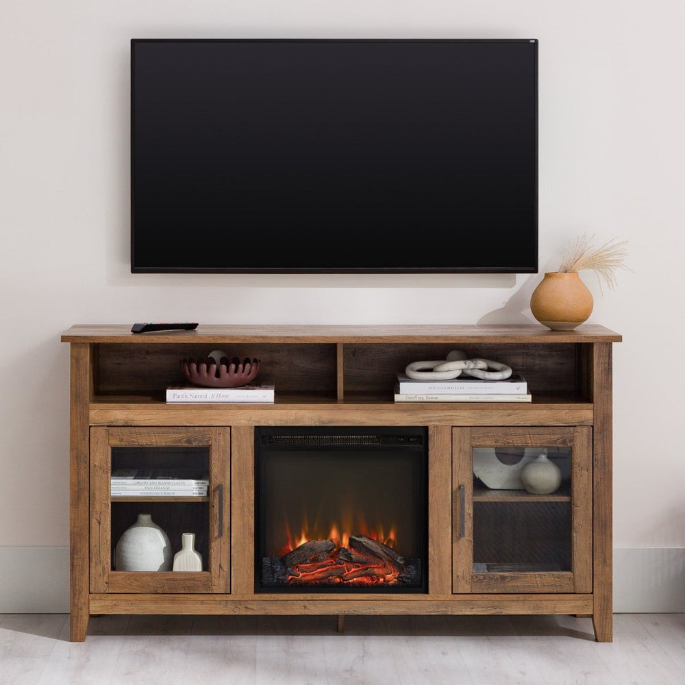 
                      
                        Walker Edison Wasatch 58" Transitional Fireplace Glass Wood TV Stand - lily & onyx
                      
                    