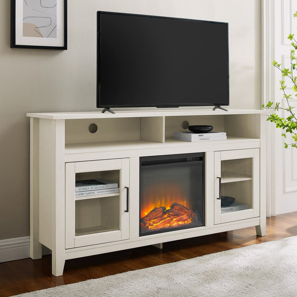 
                      
                        Walker Edison Wasatch 58" Transitional Fireplace Glass Wood TV Stand - lily & onyx
                      
                    