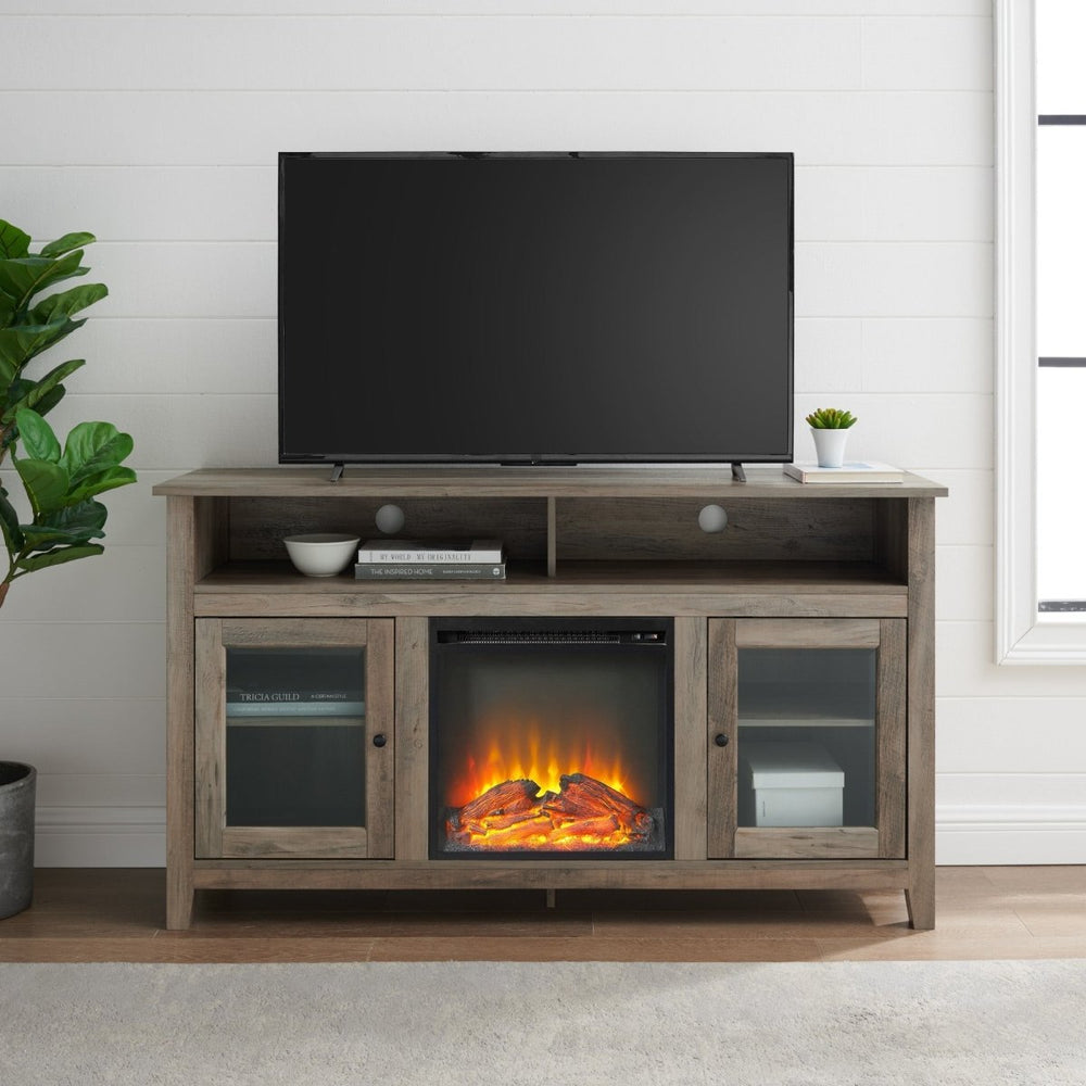 
                      
                        Walker Edison Wasatch 58" Transitional Fireplace Glass Wood TV Stand - lily & onyx
                      
                    