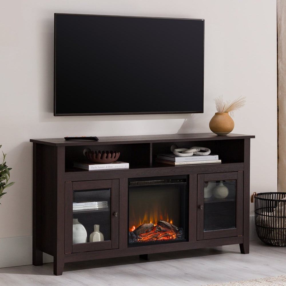 
                      
                        Walker Edison Wasatch 58" Transitional Fireplace Glass Wood TV Stand - lily & onyx
                      
                    