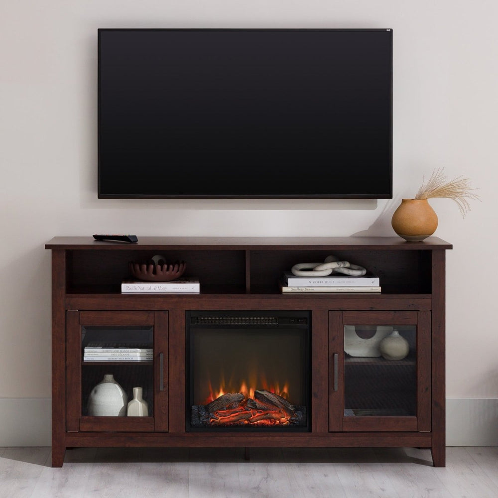 
                      
                        Walker Edison Wasatch 58" Transitional Fireplace Glass Wood TV Stand - lily & onyx
                      
                    