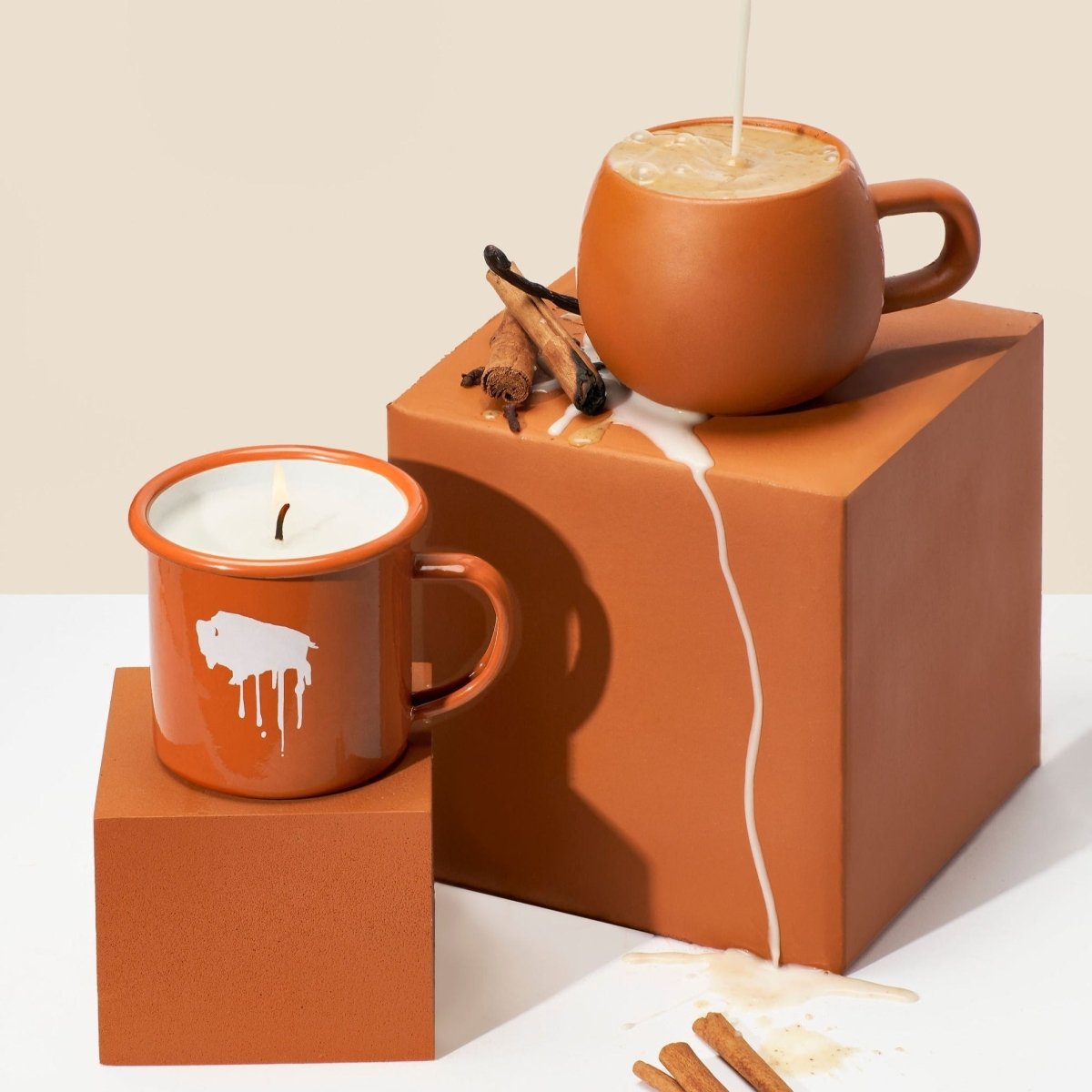 Wax Buffalo Chai Soy Candle in Reusable Enamel Mug - 12oz Campfire Mug