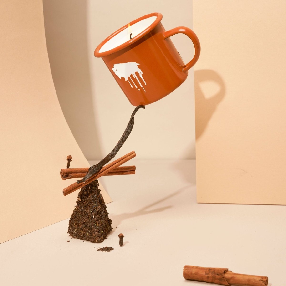 Wax Buffalo Chai Soy Candle in Reusable Enamel Mug - 12oz Campfire Mug