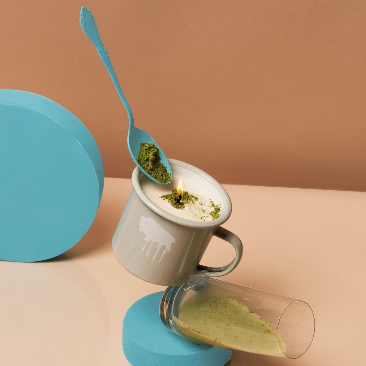 Wax Buffalo Matcha Soy Candle in Reusable Enamel Mug - 12oz Natural Wax