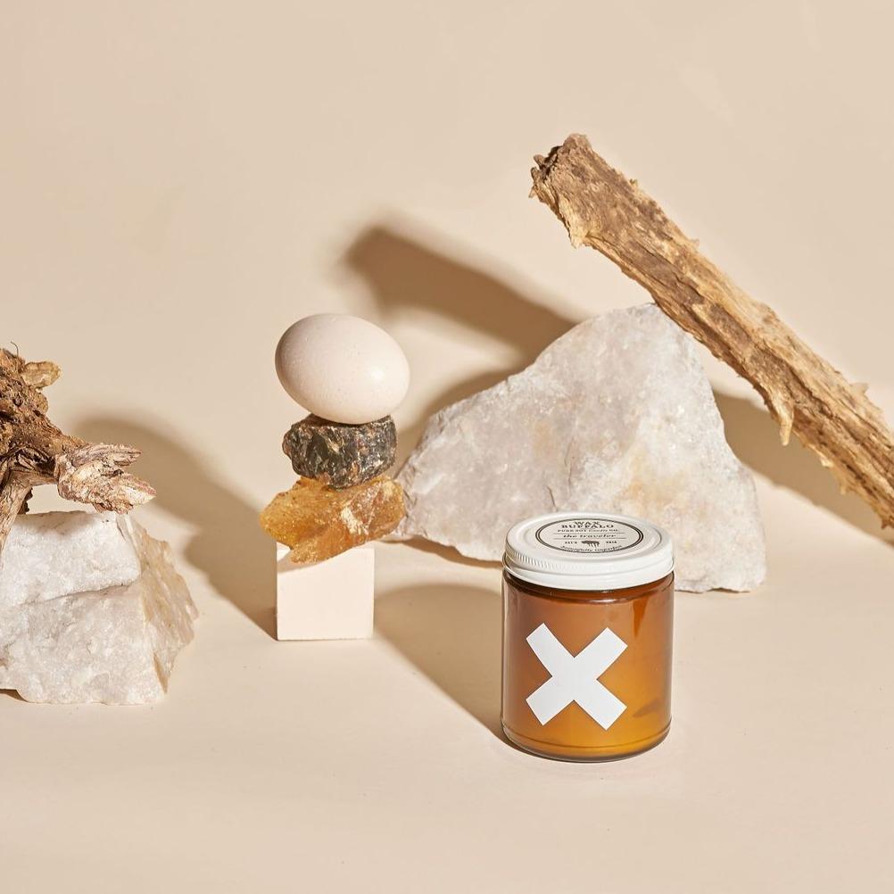 Wax Buffalo Sandalwood Teakwood Soy Candle - Masculine Woodsy Amber Scent