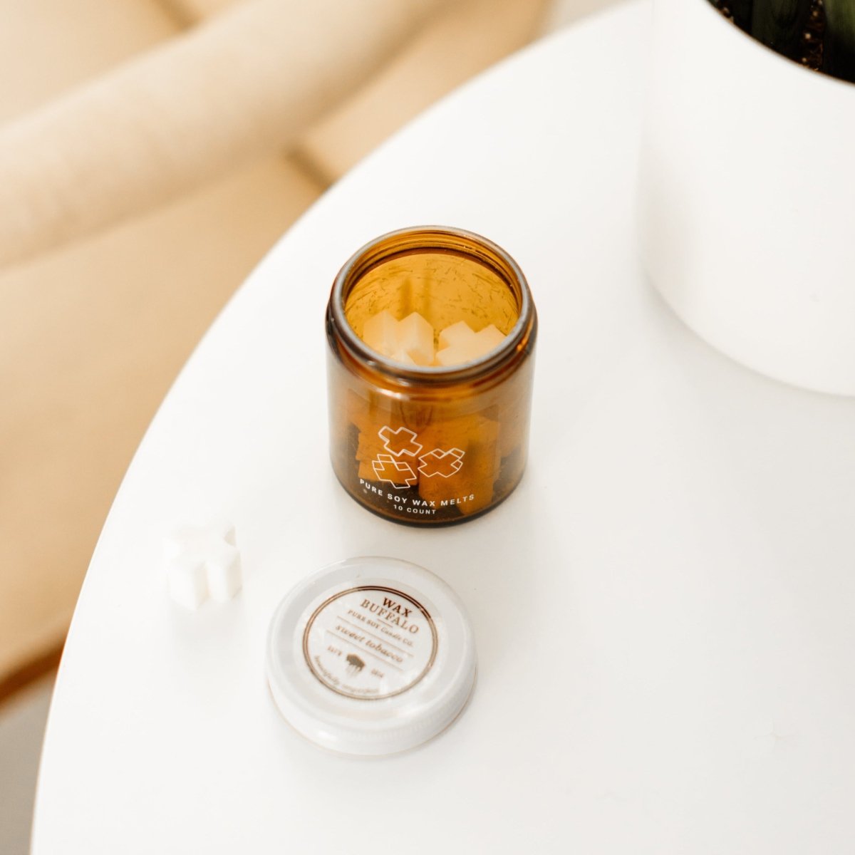 Wax Buffalo Soy Wax Melts 10 - Pack Amber Jar | Flameless Warmer Cubes