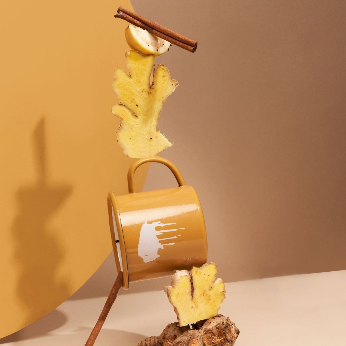 Wax Buffalo Turmeric Latte Soy Candle - 12oz Reusable Enamel Mug | 55 - 65hr