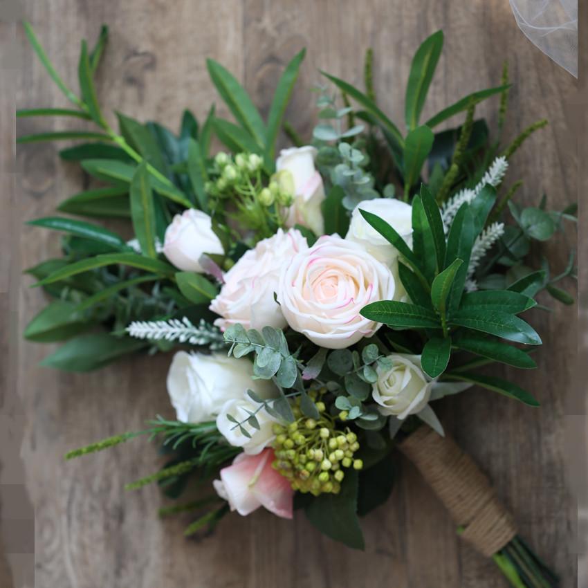 Wedding Bouquet Pink White Flowers Bridal Bouquet 19.7