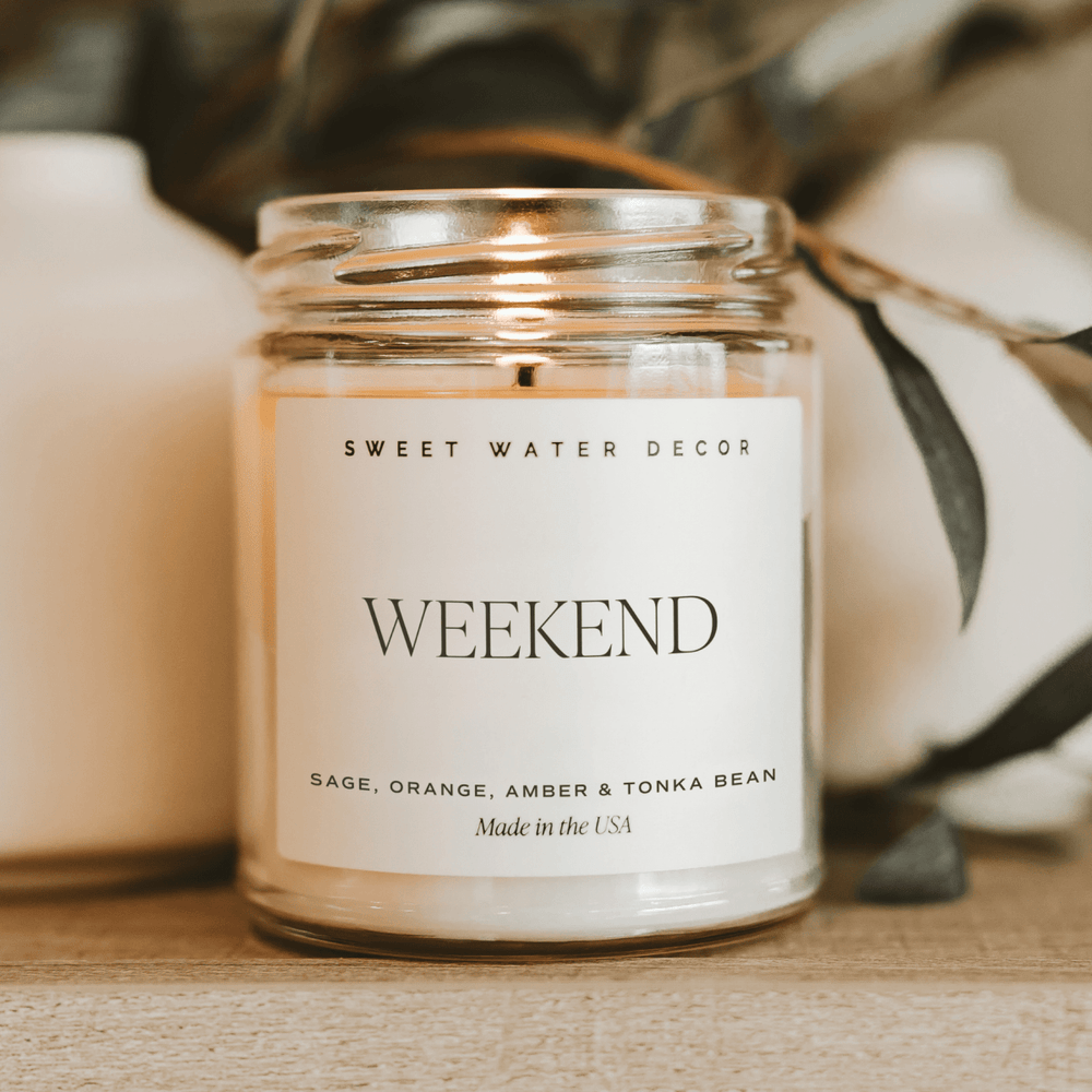 Sweet Water Decor Weekend Soy Candle - Clear Jar - 9 oz - lily & onyx