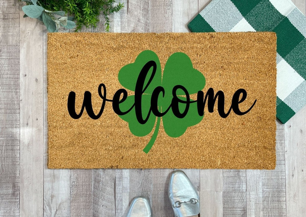 Nickel Designs Custom Doormats Welcome Shamrock Doormat - lily & onyx