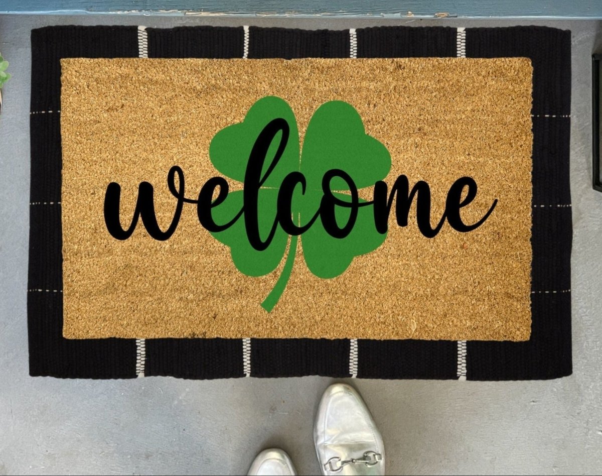 Nickel Designs Custom Doormats Welcome Shamrock Doormat - lily & onyx