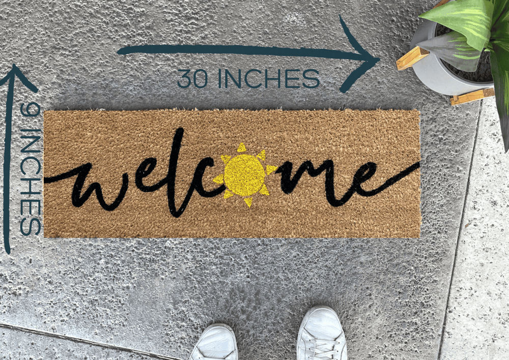 
                      
                        Nickel Designs Custom Doormats Welcome Sun Summer Doormat - lily & onyx
                      
                    