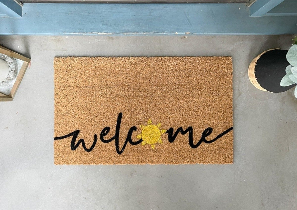 Nickel Designs Custom Doormats Welcome Sun Summer Doormat - lily & onyx