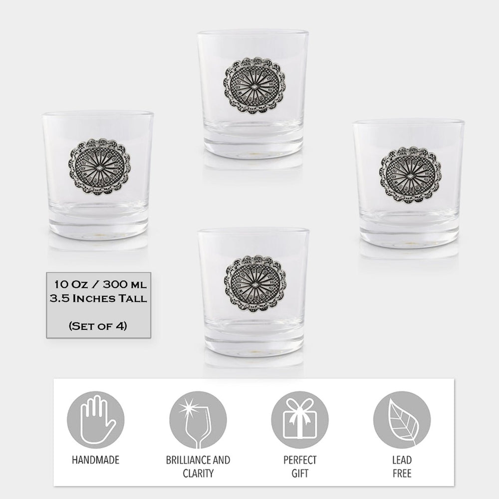 
                      
                        Arthur Court Designs Western Concho Bar Glasses, Set of 4 - lily & onyx
                      
                    