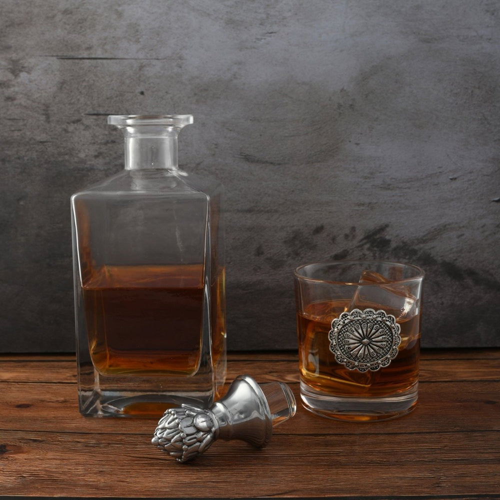 Arthur Court Designs Western Concho Decanter Set with Glasses - lily & onyx