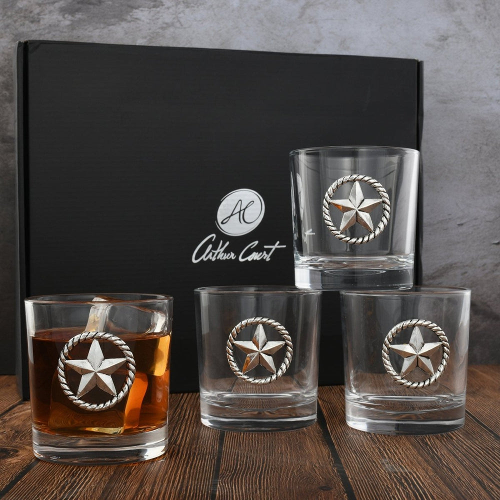 
                      
                        Arthur Court Designs Western Star Bar Glasses, Set of 4 - lily & onyx
                      
                    