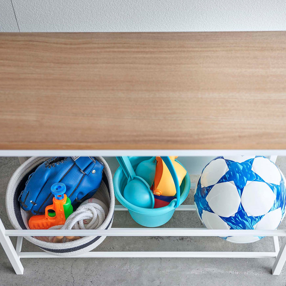 
                      
                        Entryway Storage Organizer + Bench, 18" H  - Steel + Wood
                      
                    