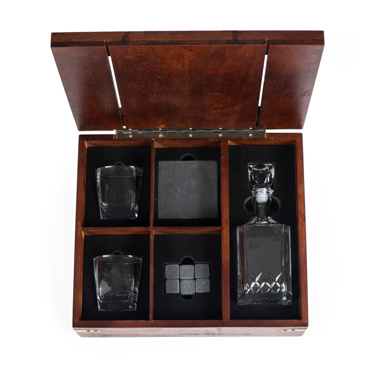 Picnic Time Family of Brands Whiskey Box Gift Set with Decanter - lily & onyx