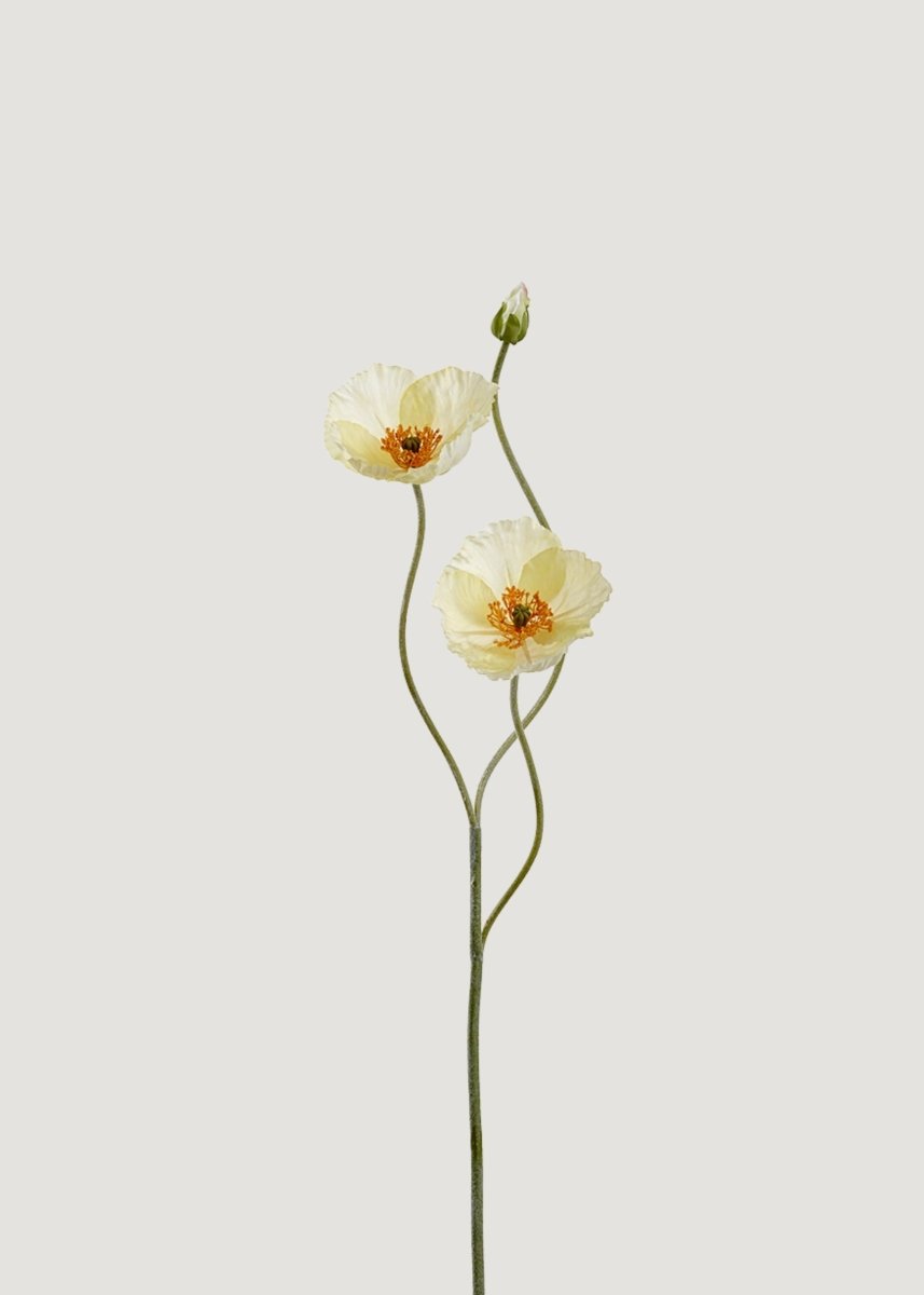 Afloral White Artificial Poppy Flowers - 29" - lily & onyx