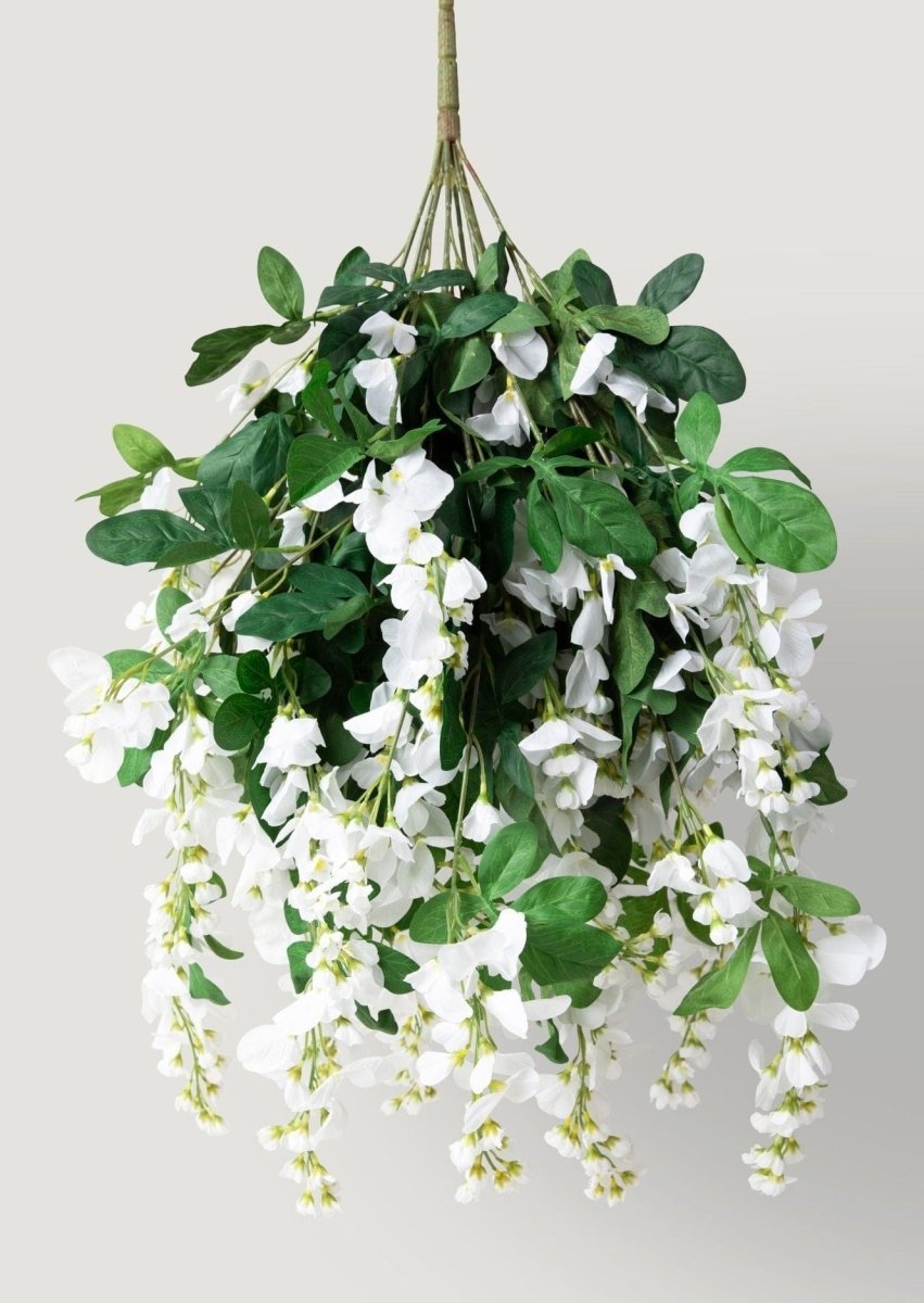 Afloral White Artificial Wisteria Hanging Flower Bush - 31