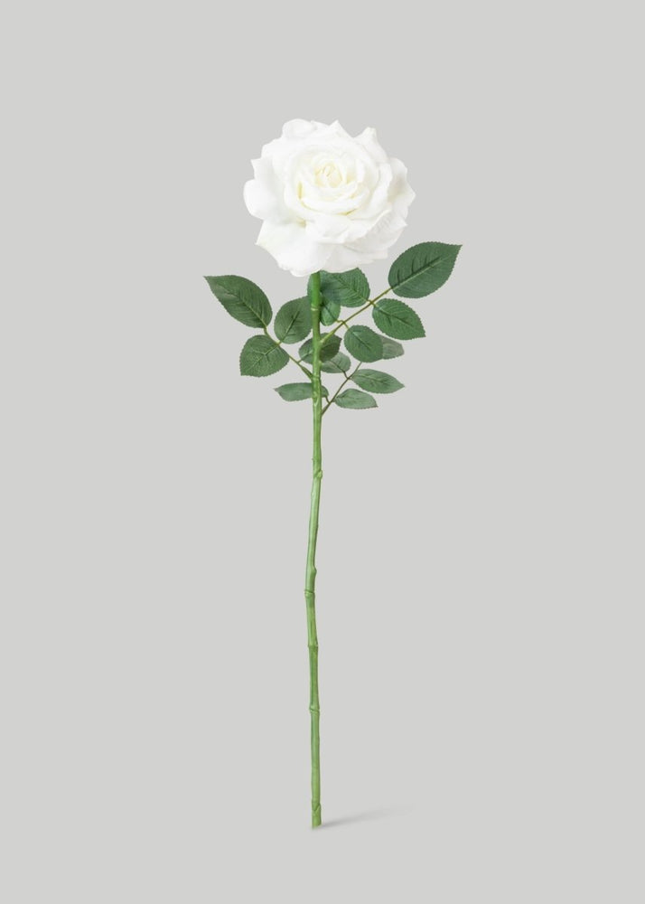 Afloral White Diana Rose Faux Flower - 26" - lily & onyx