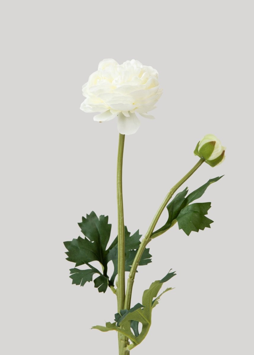 Afloral White Faux Ranunculus Flower - 18.75" - lily & onyx
