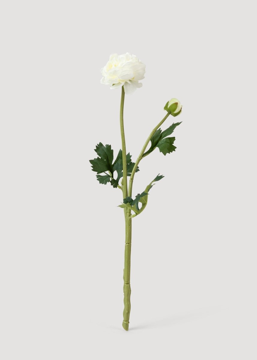 Afloral White Faux Ranunculus Flower - 18.75" - lily & onyx