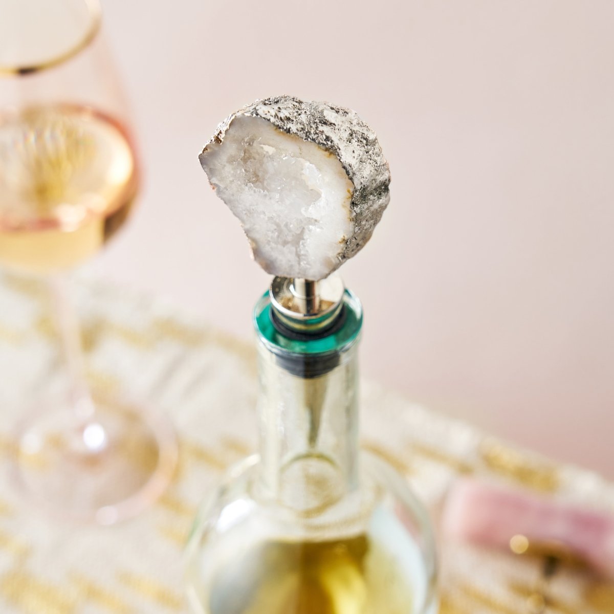 Twine Living White Geode Bottle Stopper - lily & onyx
