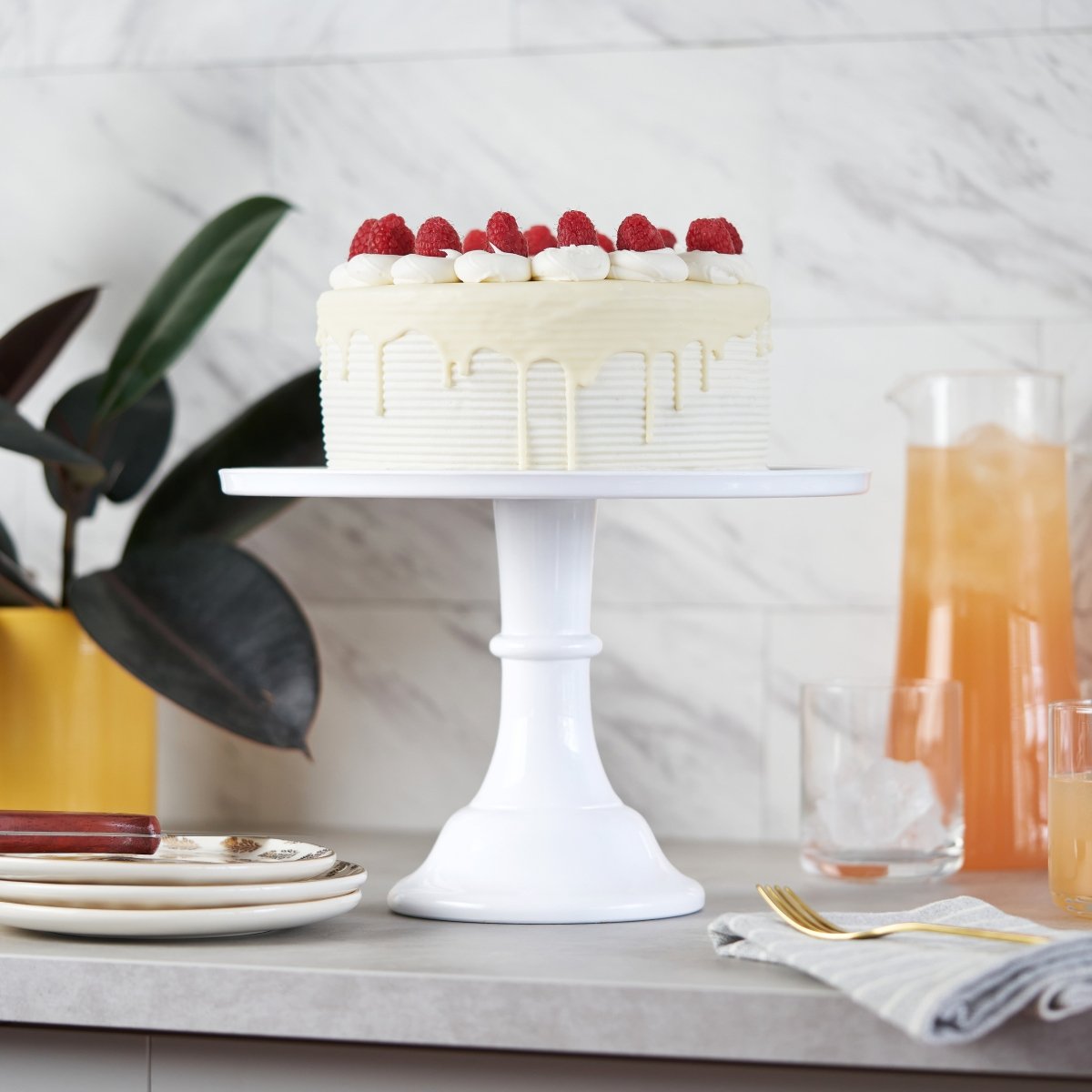 Twine Living White Melamine Cake Stand - lily & onyx