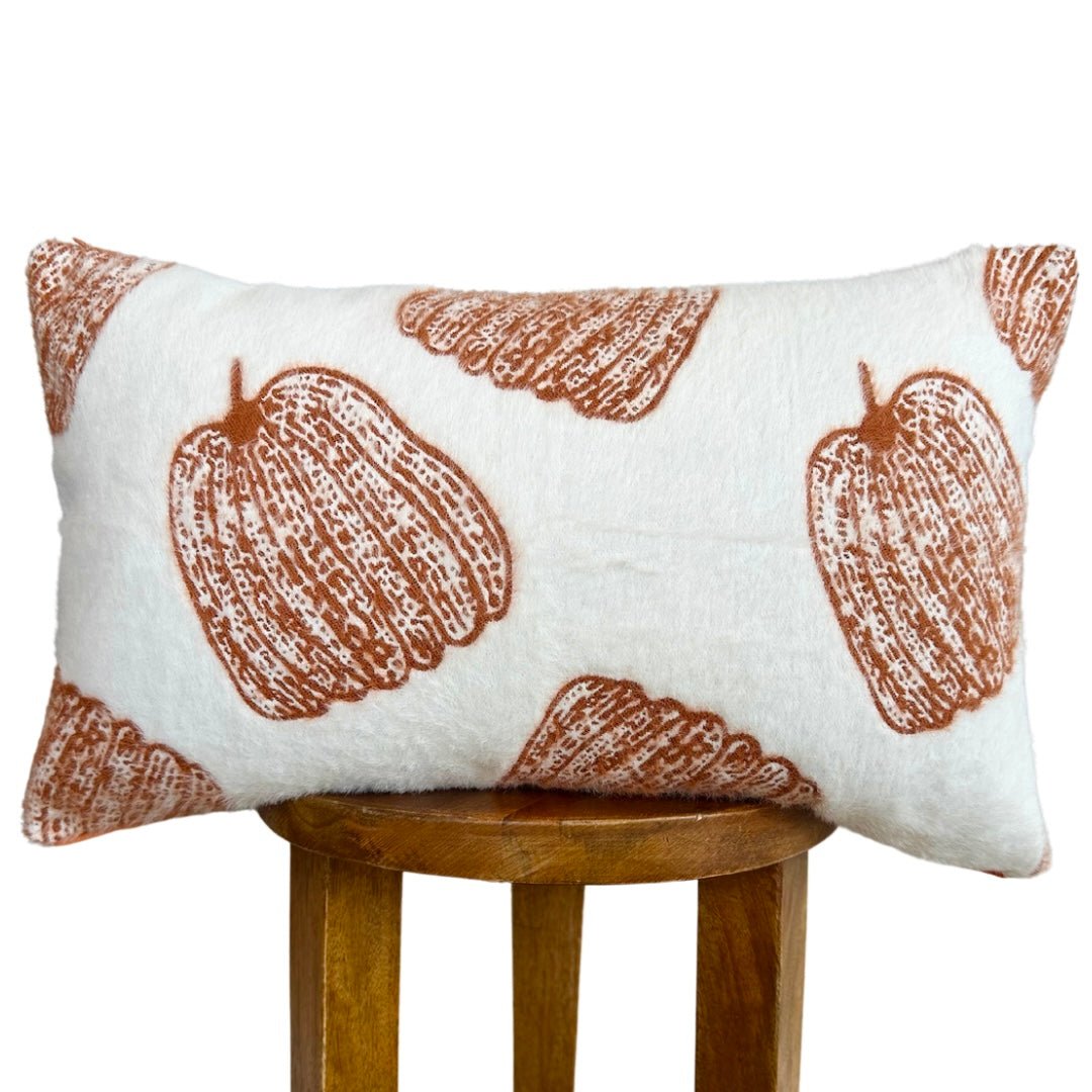 Busa Designs White Pumpkin Lumbar Pillow Cover - lily & onyx