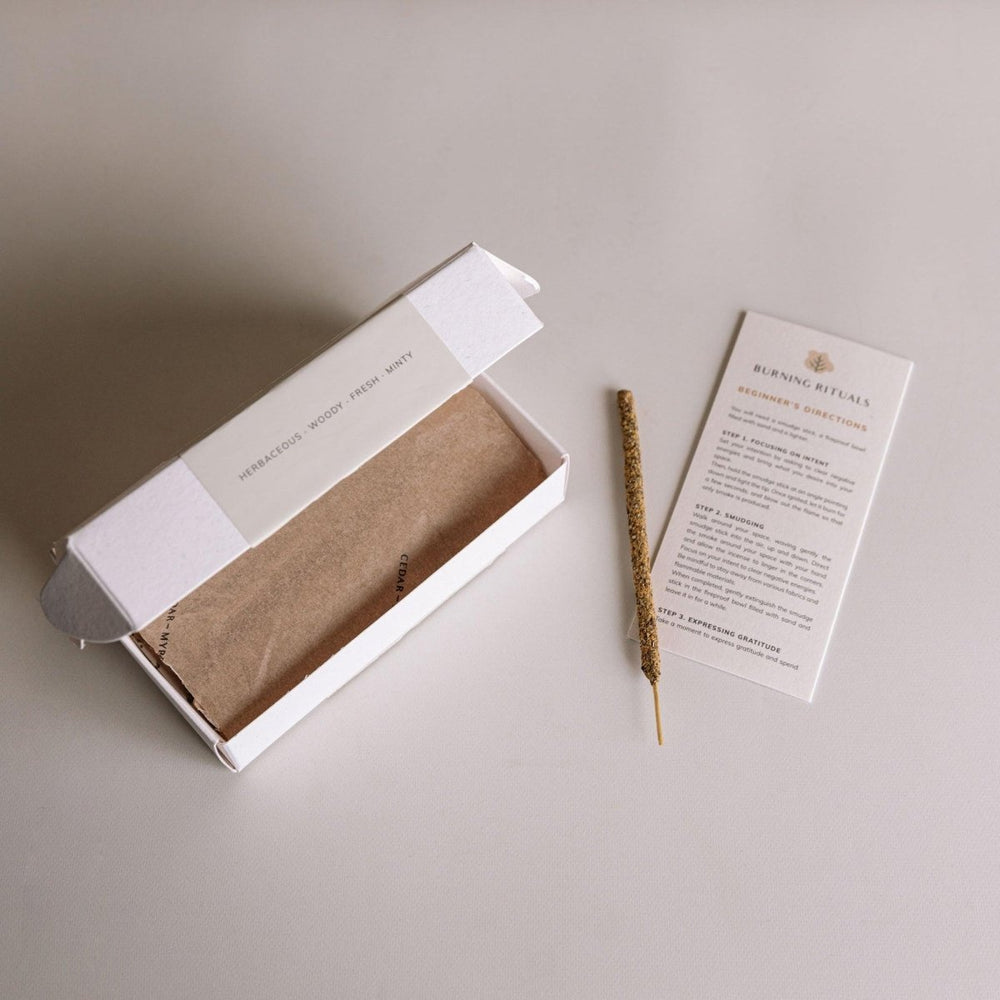 
                      
                        CEDAR AND MYRRH White Sage Hand - Rolled Mini Incense Sticks – 30 Sticks - lily & onyx
                      
                    