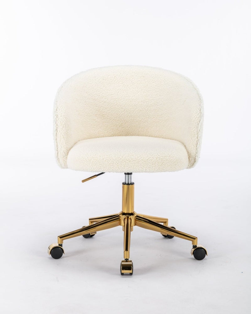 
                      
                        Walker Edison White Teddy Modern Desk Chair with Gold Rolling Base - lily & onyx
                      
                    