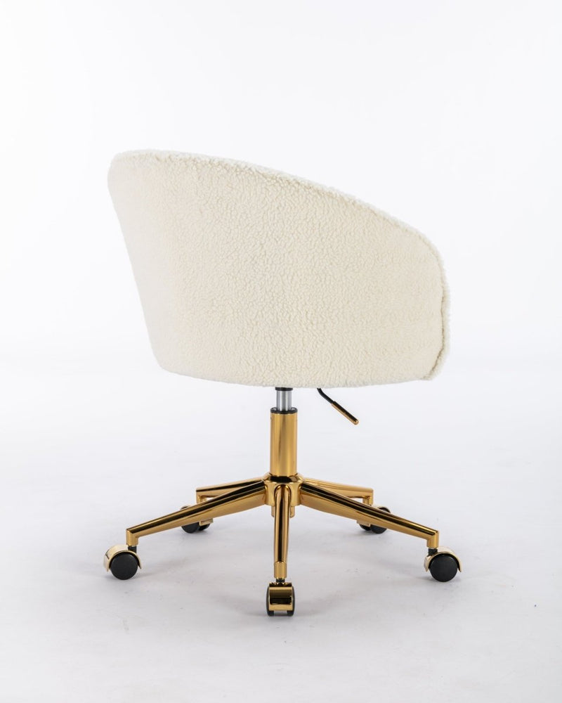 
                      
                        Walker Edison White Teddy Modern Desk Chair with Gold Rolling Base - lily & onyx
                      
                    