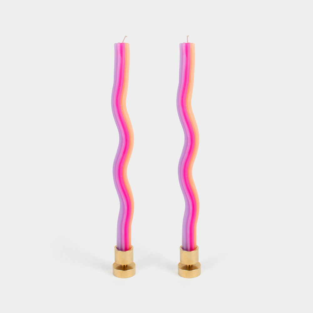 Wiggle Candles - Orange, Pink & Lavender - 2 pack
