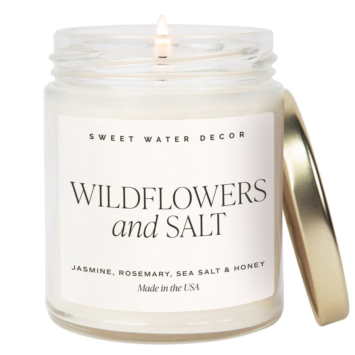 Sweet Water Decor Wildflowers and Salt Soy Candle - Clear Jar - 9 oz - lily & onyx
