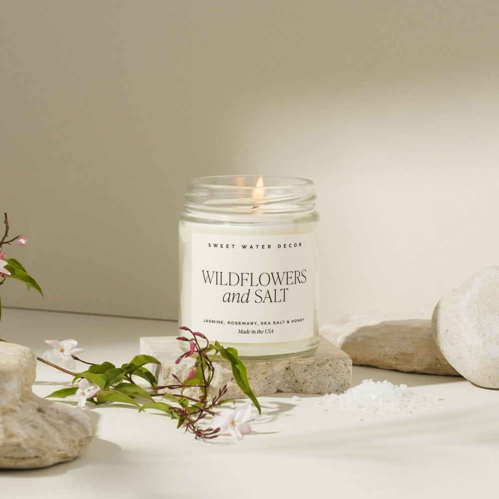 
                      
                        Sweet Water Decor Wildflowers and Salt Soy Candle - Clear Jar - 9 oz - lily & onyx
                      
                    