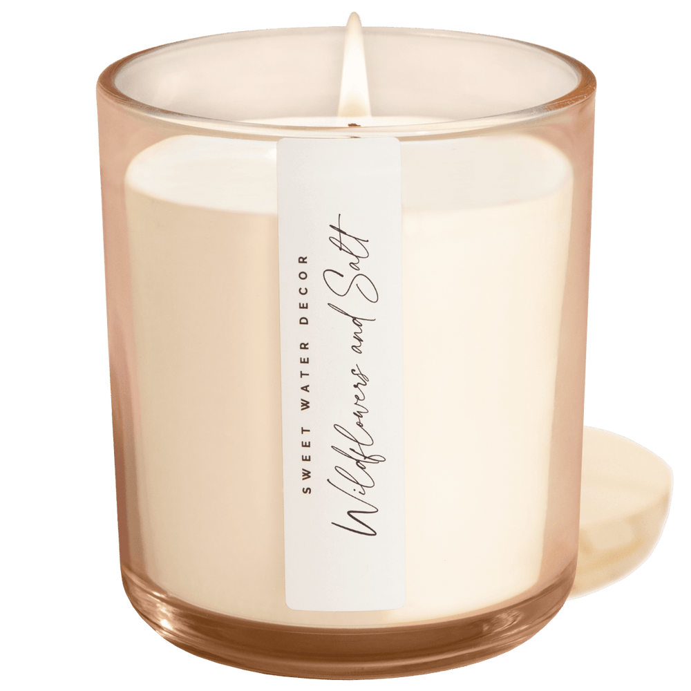 Sweet Water Decor Wildflowers and Salt Soy Candle - Tinted Glass Jar - 12 oz - lily & onyx