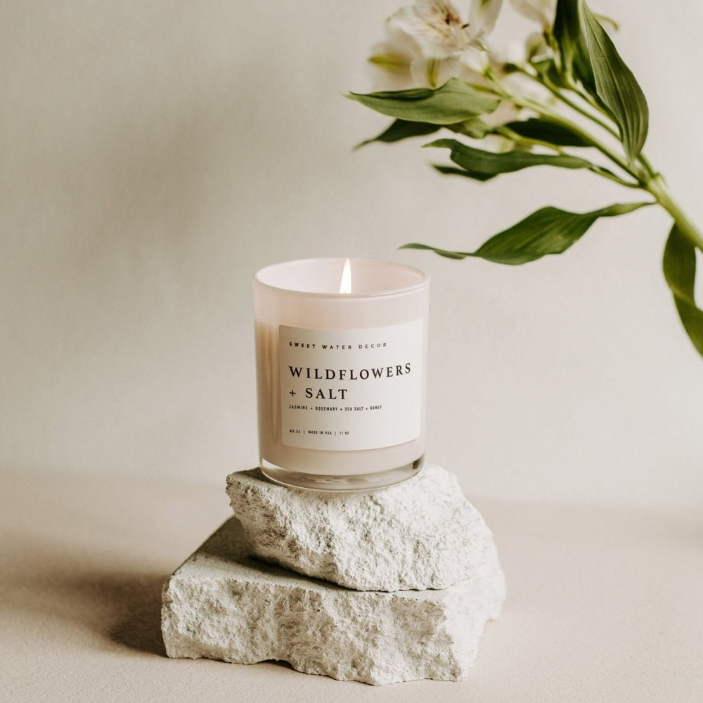 
                      
                        Sweet Water Decor Wildflowers and Salt Soy Candle - White Jar - 11 oz - lily & onyx
                      
                    