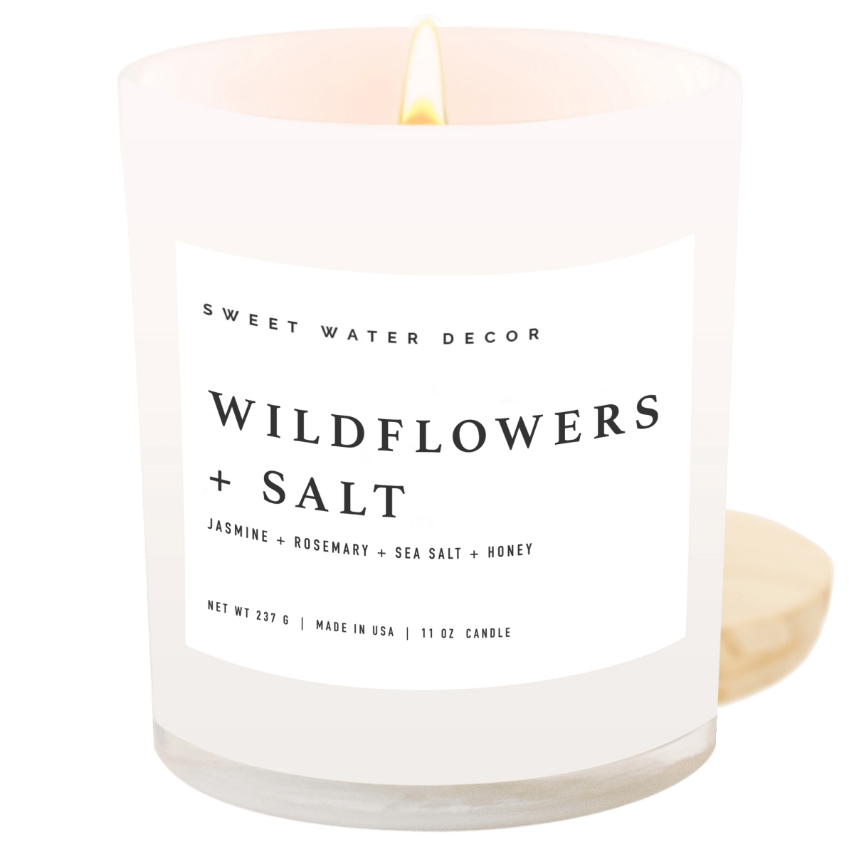 Sweet Water Decor Wildflowers and Salt Soy Candle - White Jar - 11 oz - lily & onyx