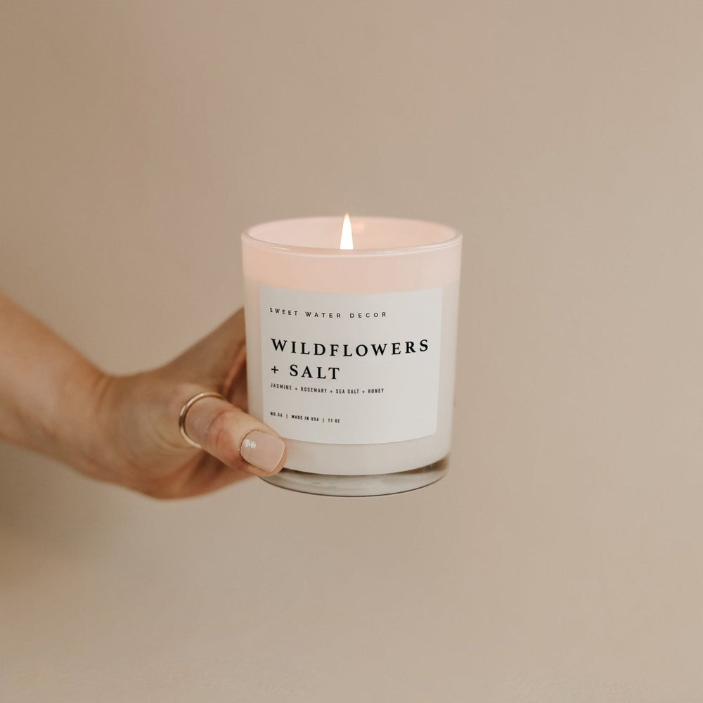 
                      
                        Sweet Water Decor Wildflowers and Salt Soy Candle - White Jar - 11 oz - lily & onyx
                      
                    