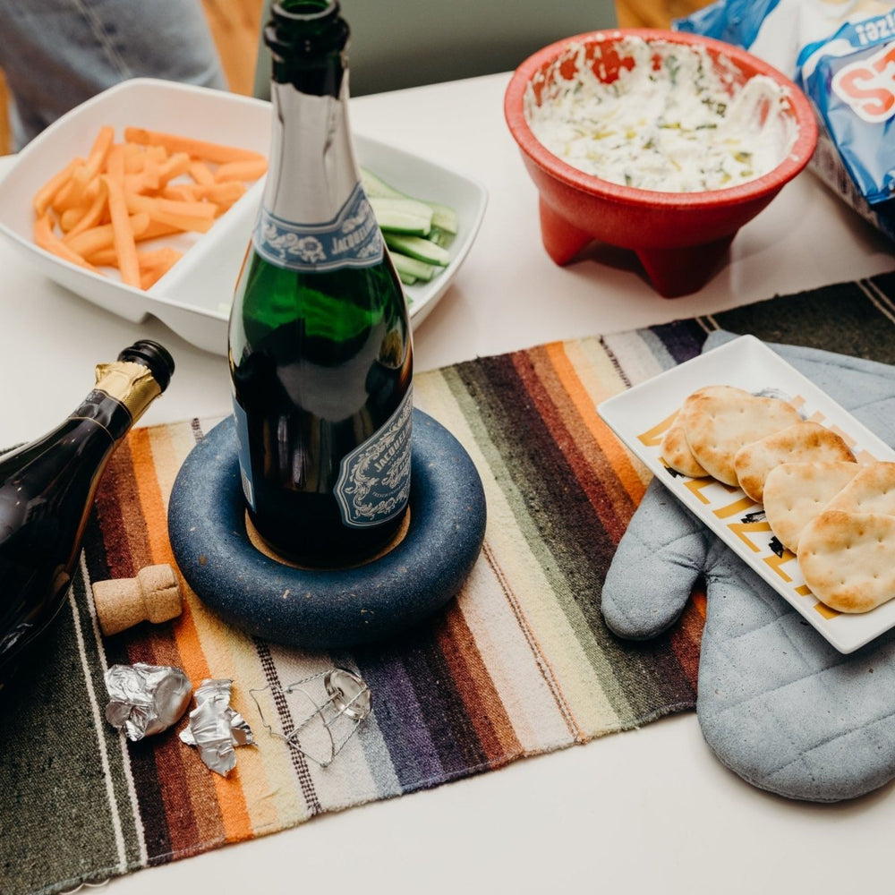 Pretti.Cool Wine Bottle Coaster | Cobalt Terrazzo - lily & onyx