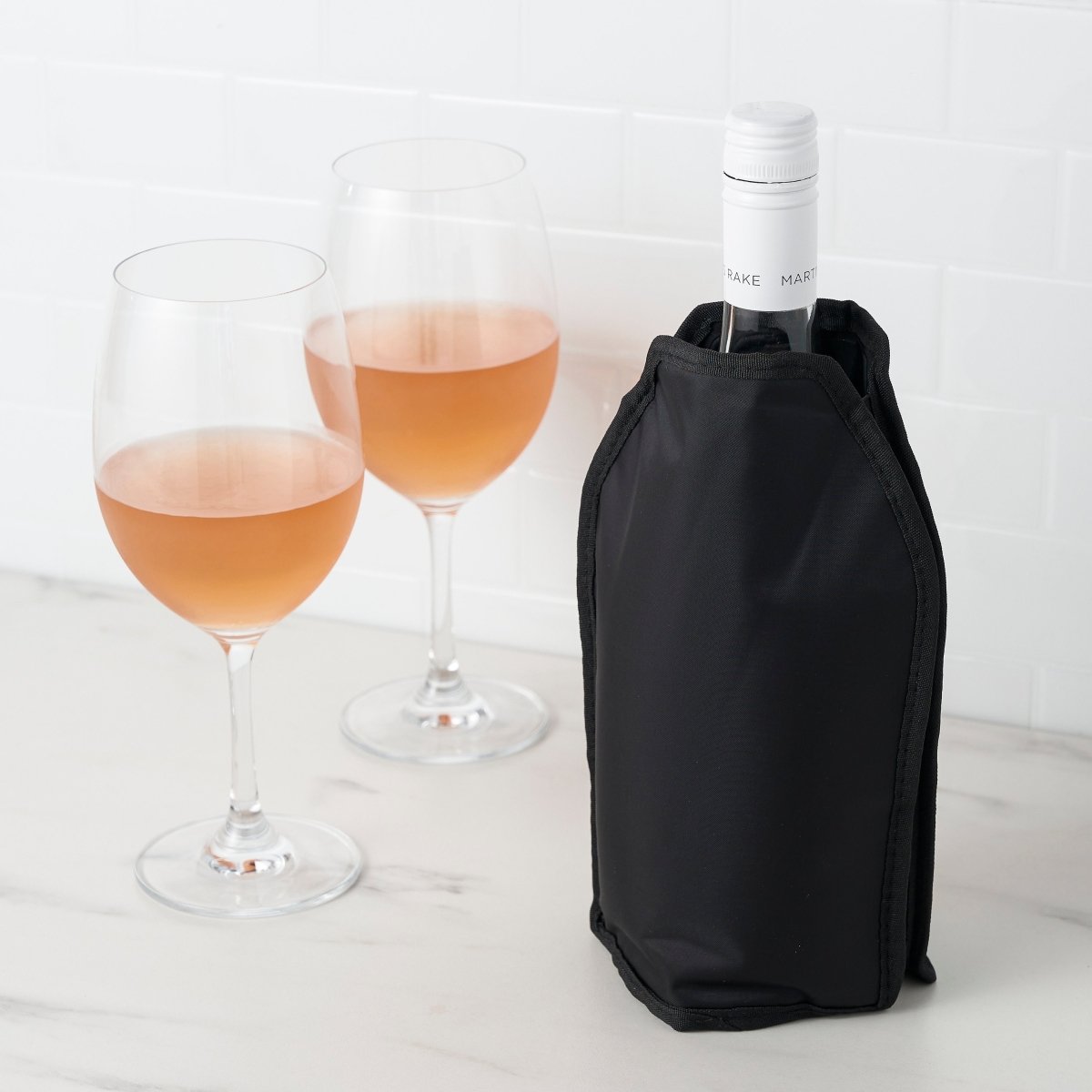 True Wine Bottle Cooling Sleeve, Black - lily & onyx